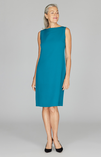 Silk High Neck Sheath Dress