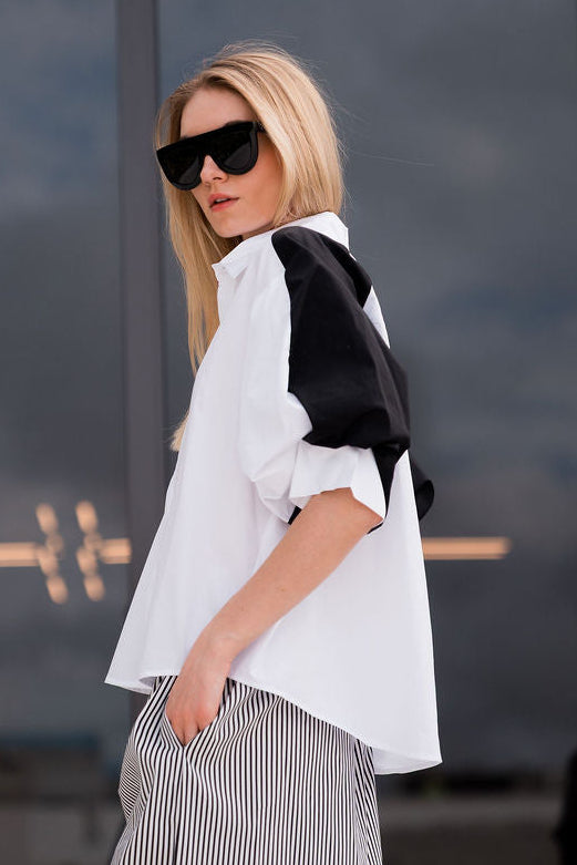 Cotton Balloon Sleeve Shirt