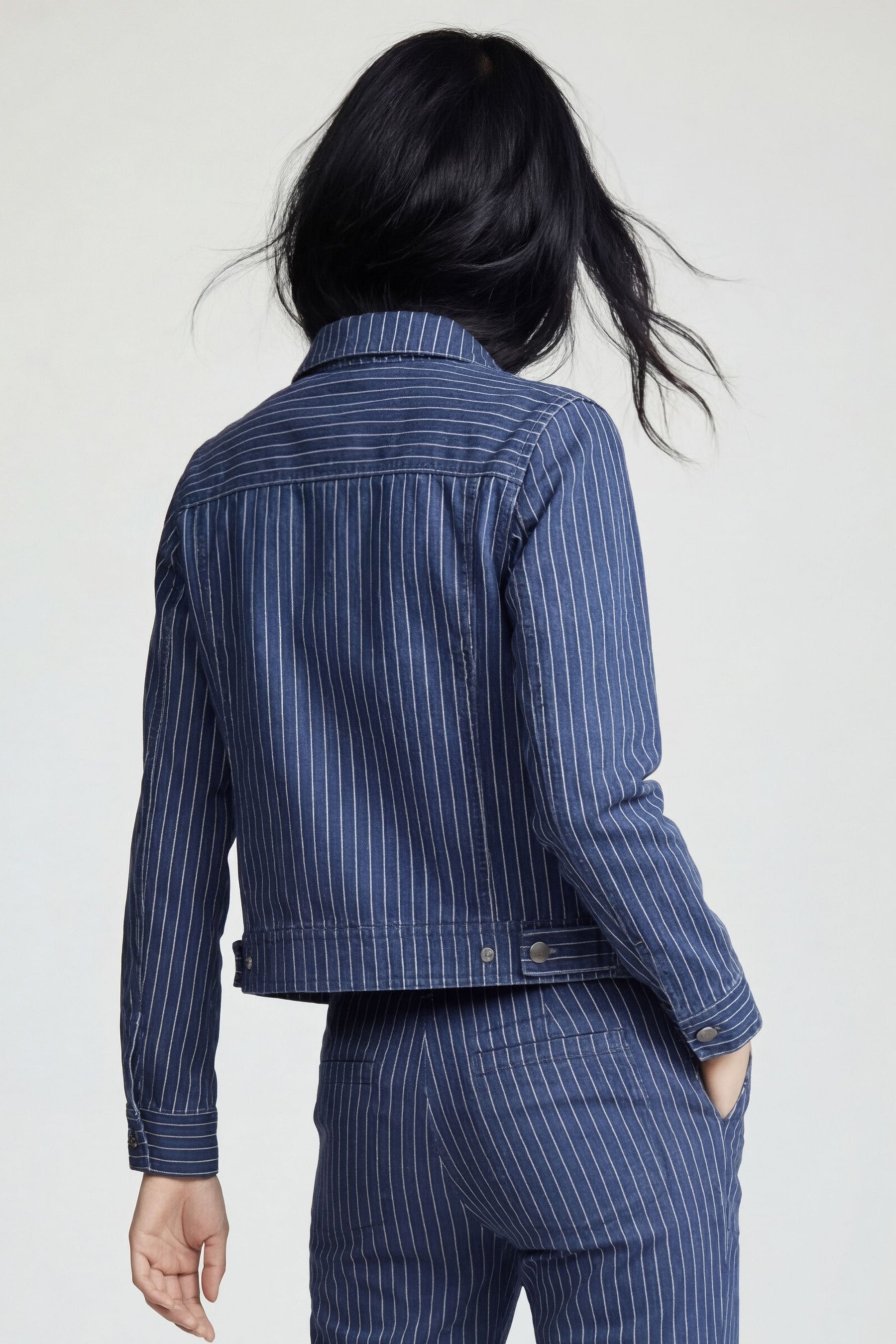 Delilah Striped Ultralight Trucker Jacket