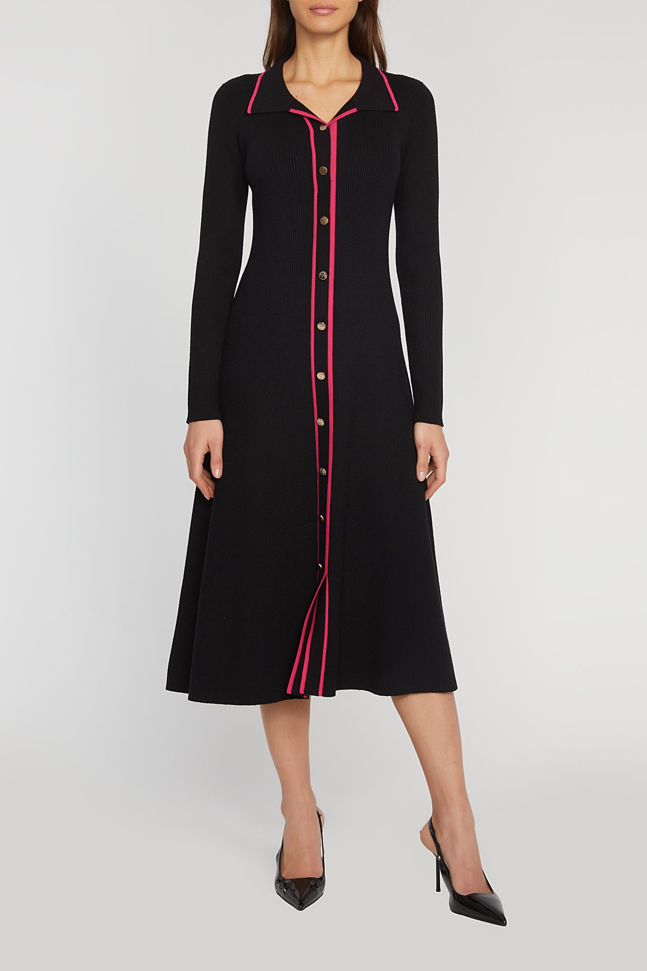 THE NADIA BUTTON FRONT SWEATER DRESS