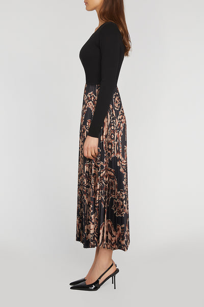 THE MAVE MIXED MEDIA MYSTICAL PAISLEY PRINT SWEATER DRESS