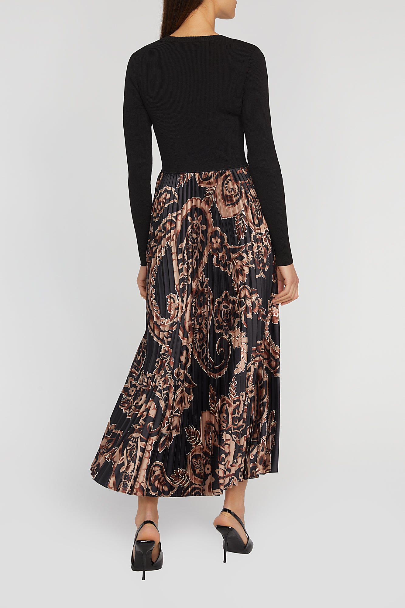 THE MAVE MIXED MEDIA MYSTICAL PAISLEY PRINT SWEATER DRESS