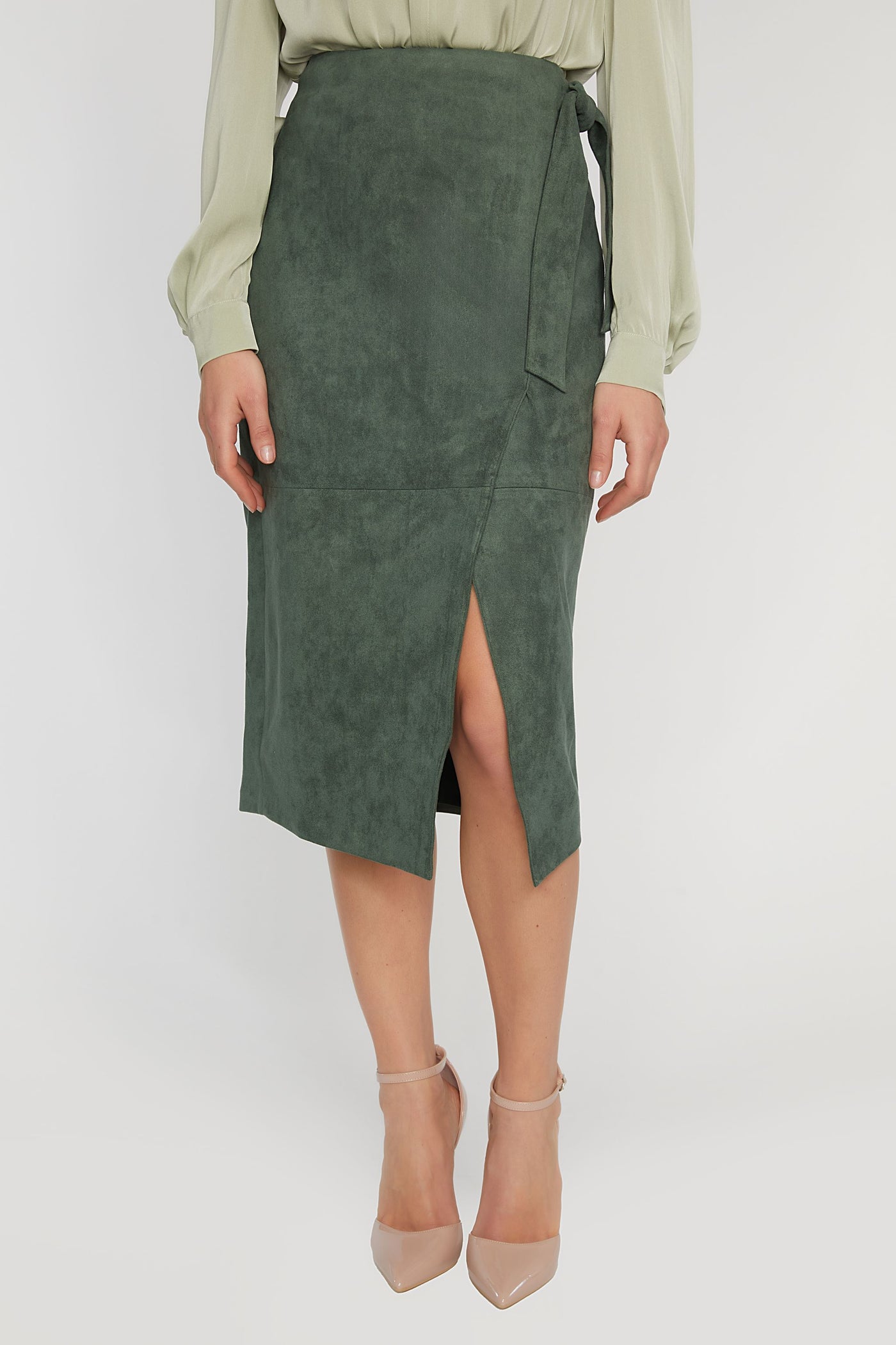 THE DANICA WRAP SUEDE SKIRT