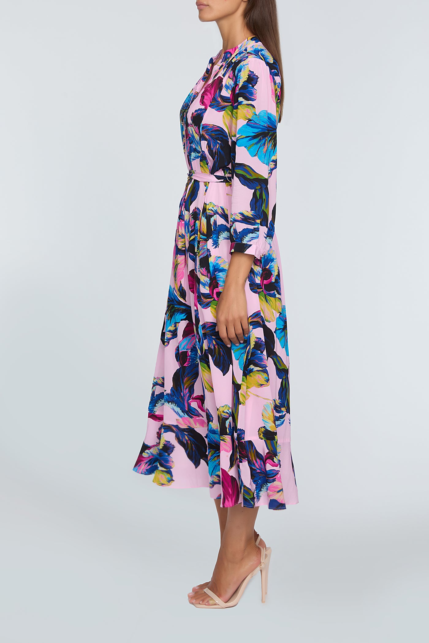 THE MILA DAPHNE GARDEN SILK PRINTED DRESS