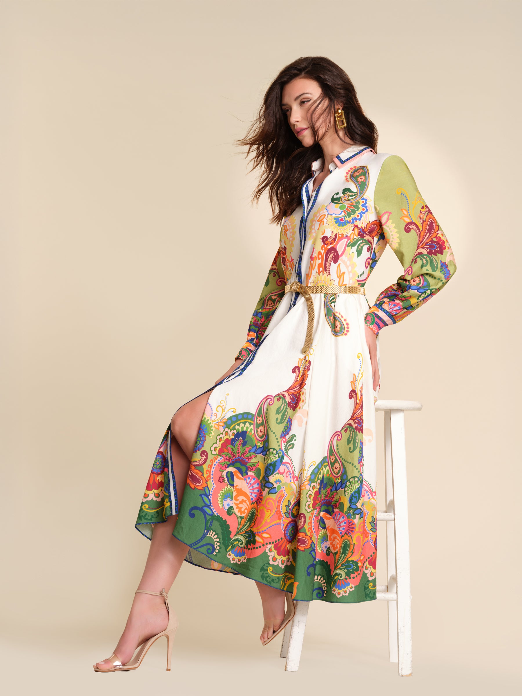 ETR61245 THE ESTER CELESTIAL PAISLEY DRESS