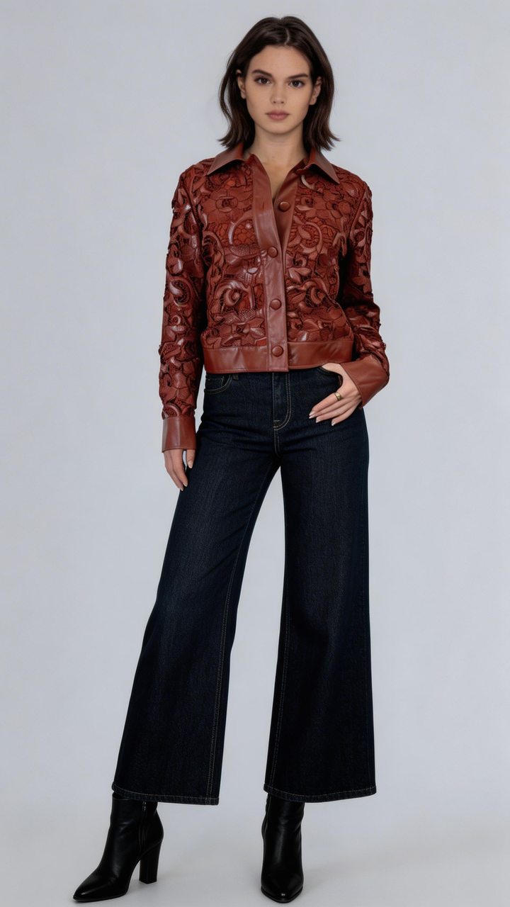 The Chayenne Vegan Leather Lace Jacket - ETR64200