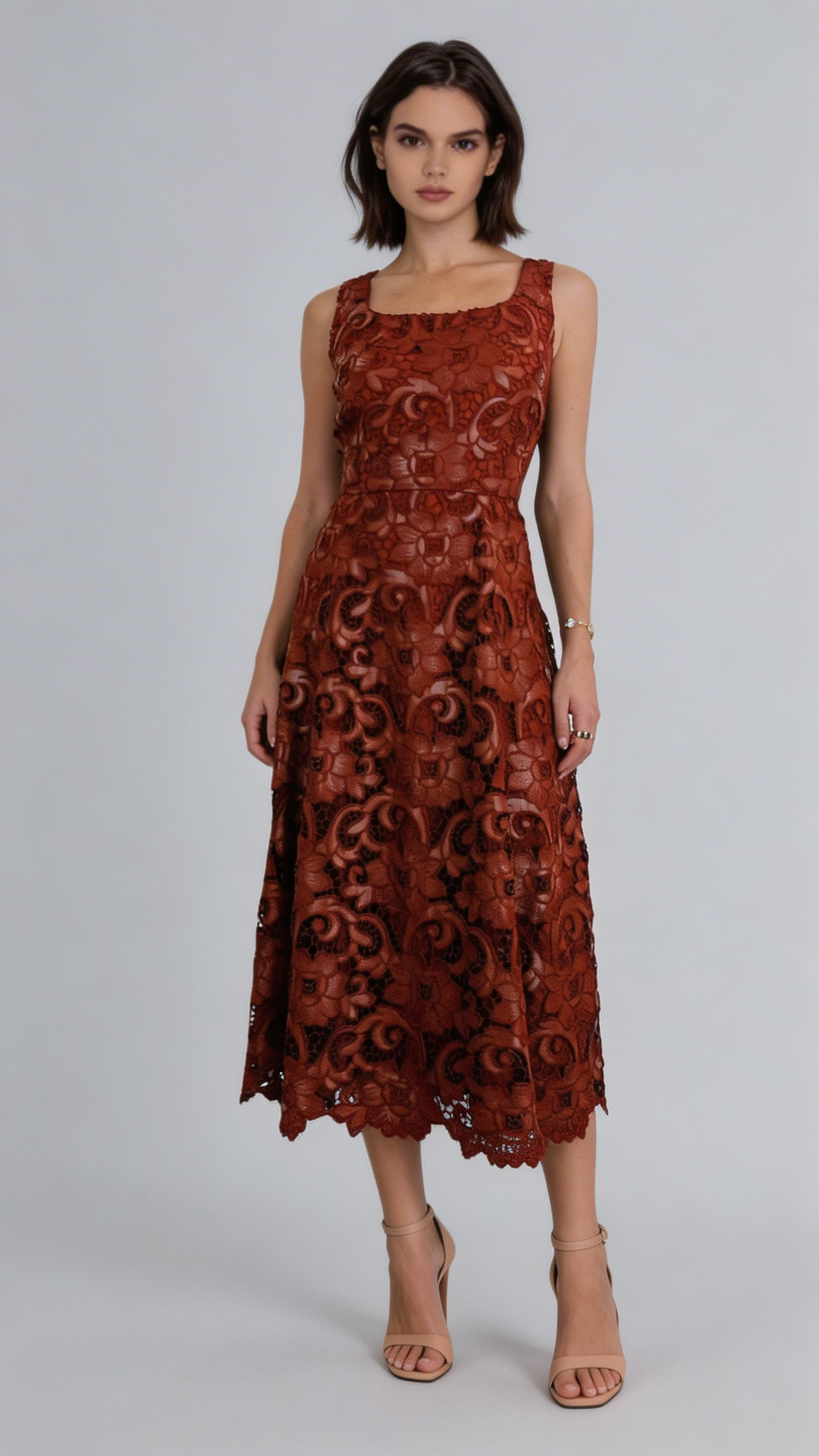The Chayenne Vegan Leather Lace Dress - ETR64201