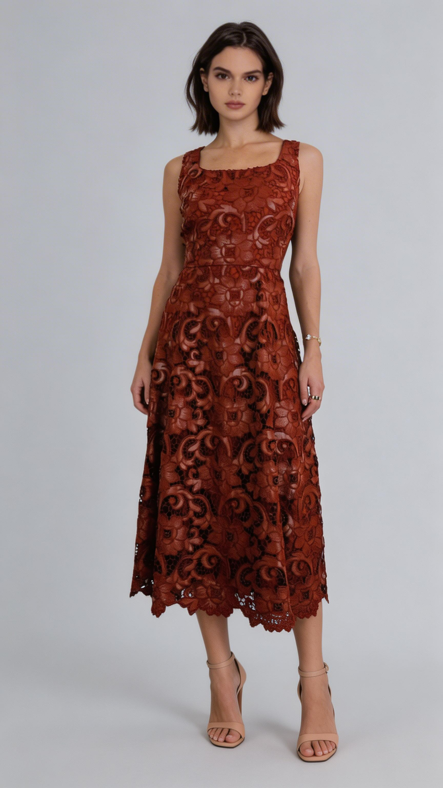 The Chayenne Vegan Leather Lace Dress - ETR64201