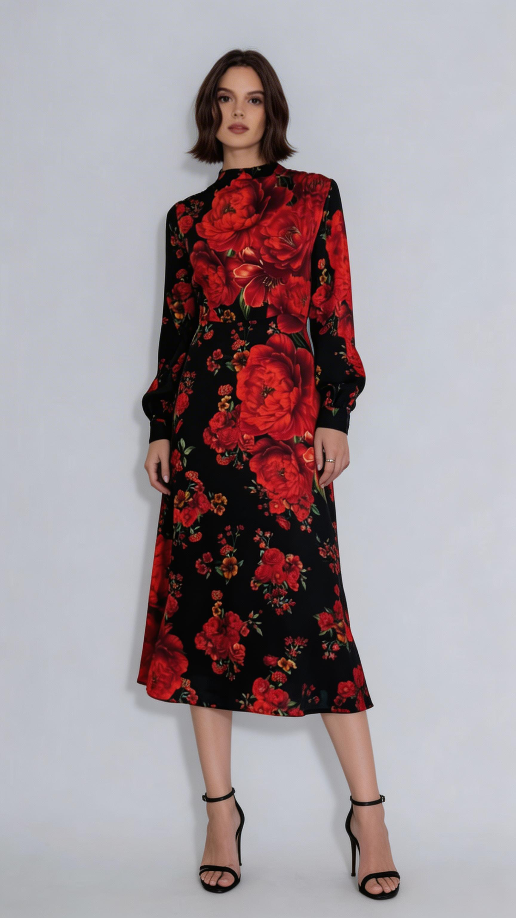 The Valerie Silk Printed Dress - ETR64268