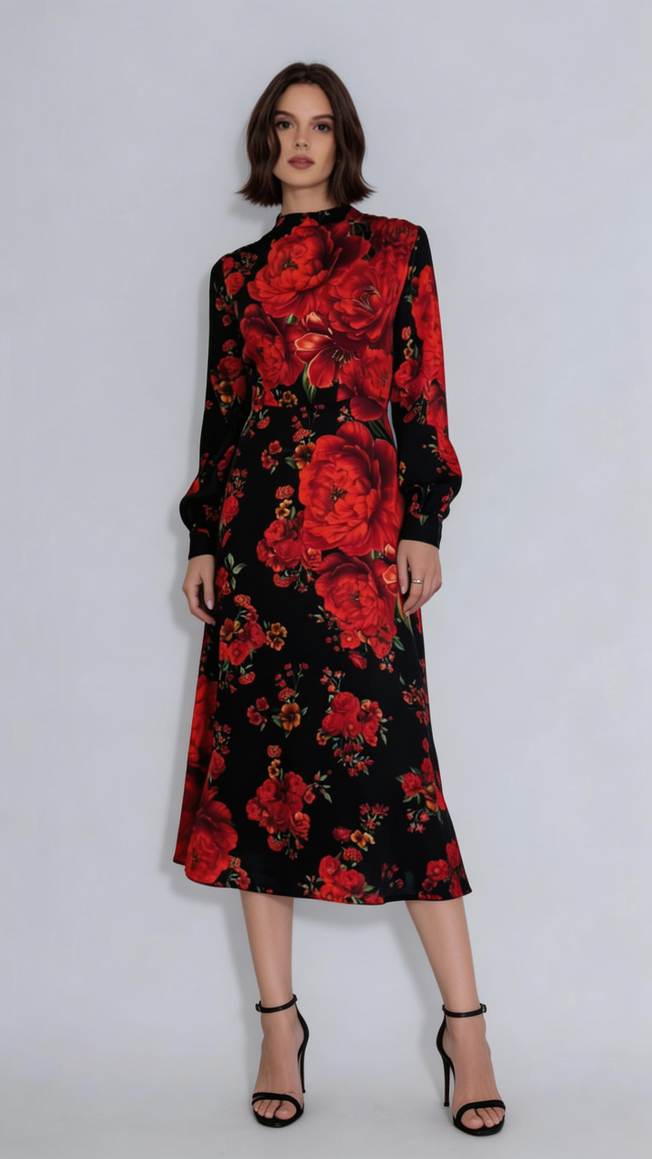 The Valerie Silk Printed Dress - ETR64268