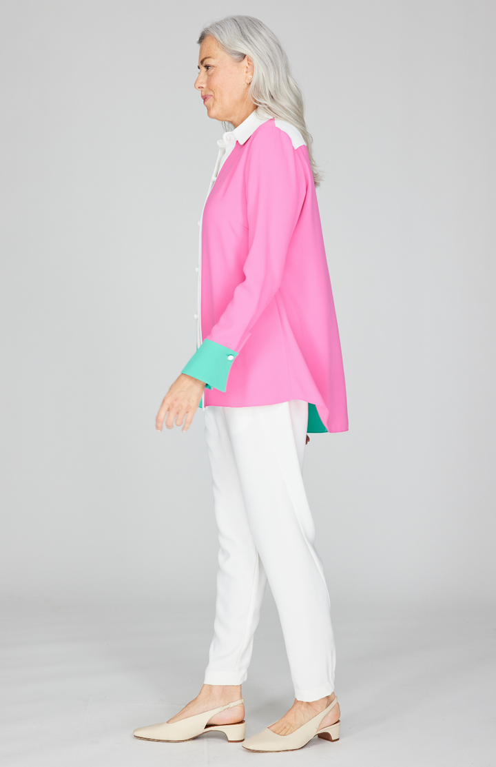 Fabienne is 5'9" and wearing Tulip in size XS.