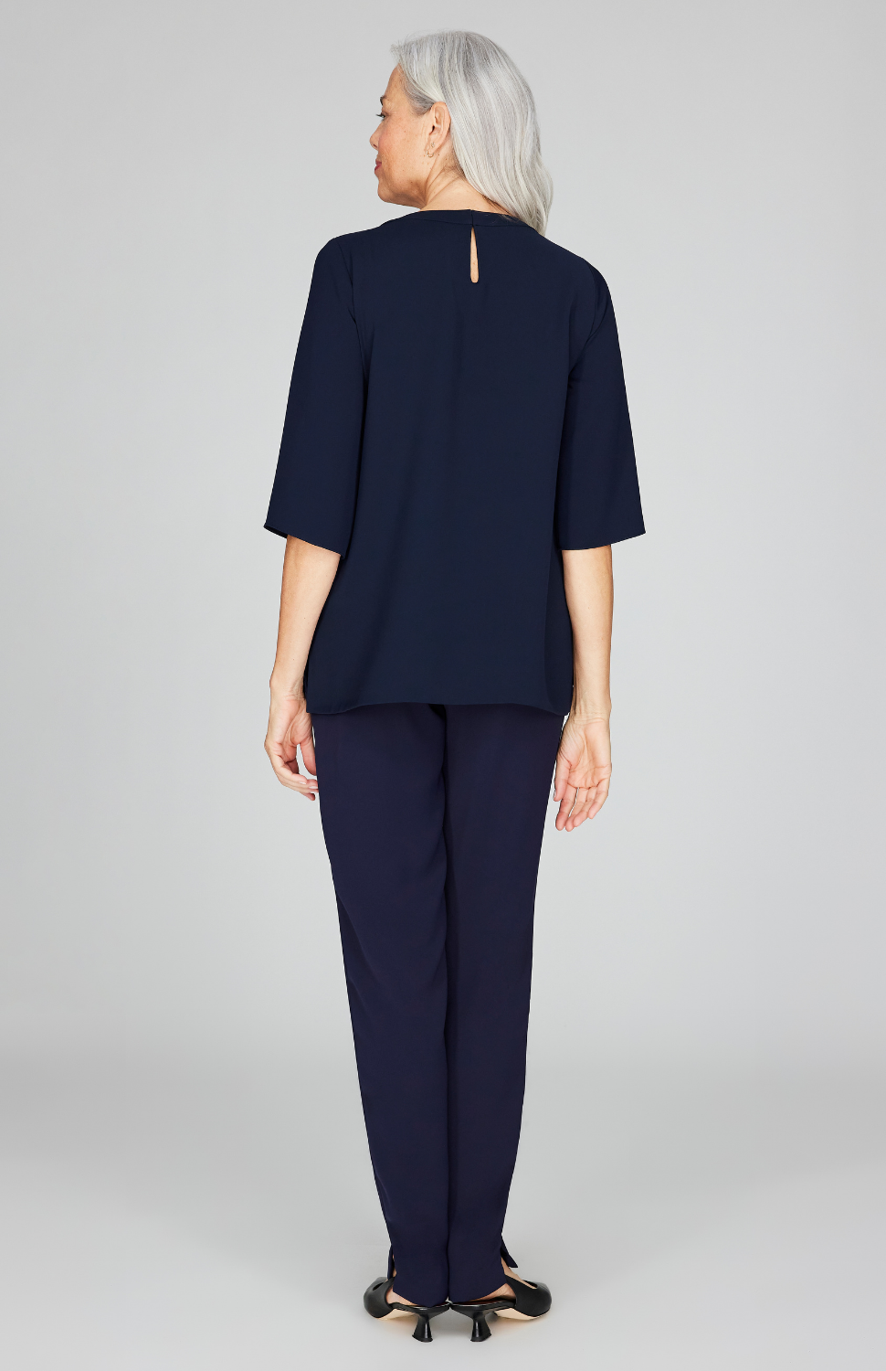 Lattice Smocking 3/4 Sleeve Blouse
