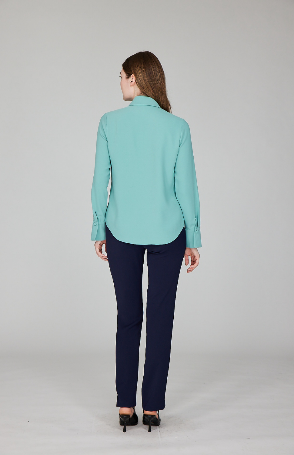 Lustrous Crepe Tailored Button Down Shirt