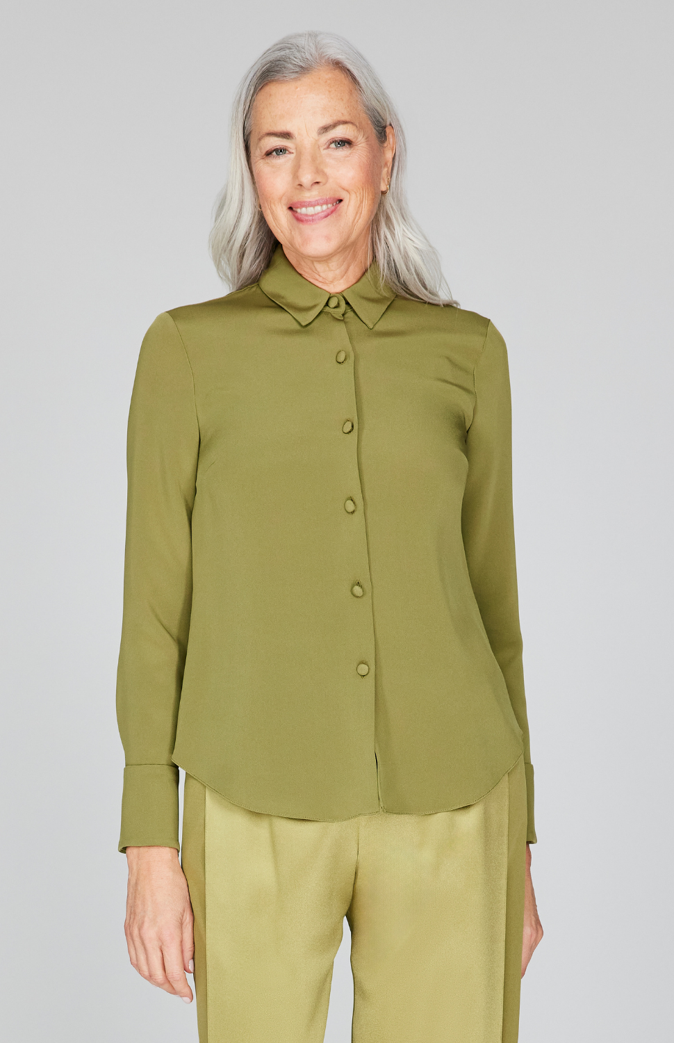 Silk Collared Tailored Shirt