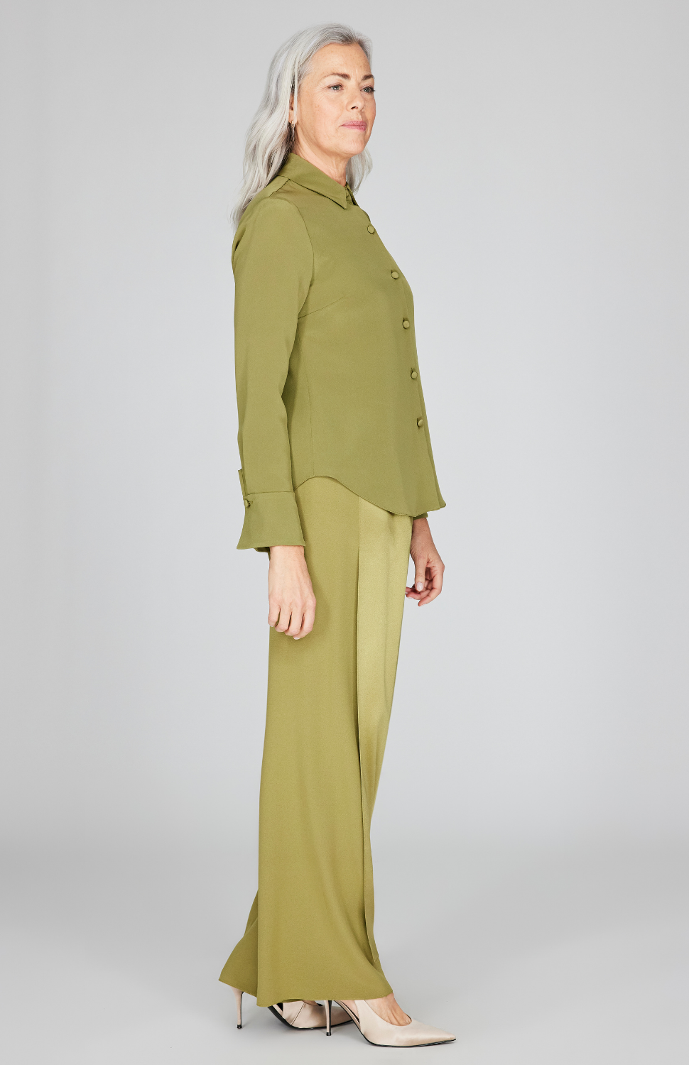 Silk Collared Tailored Shirt