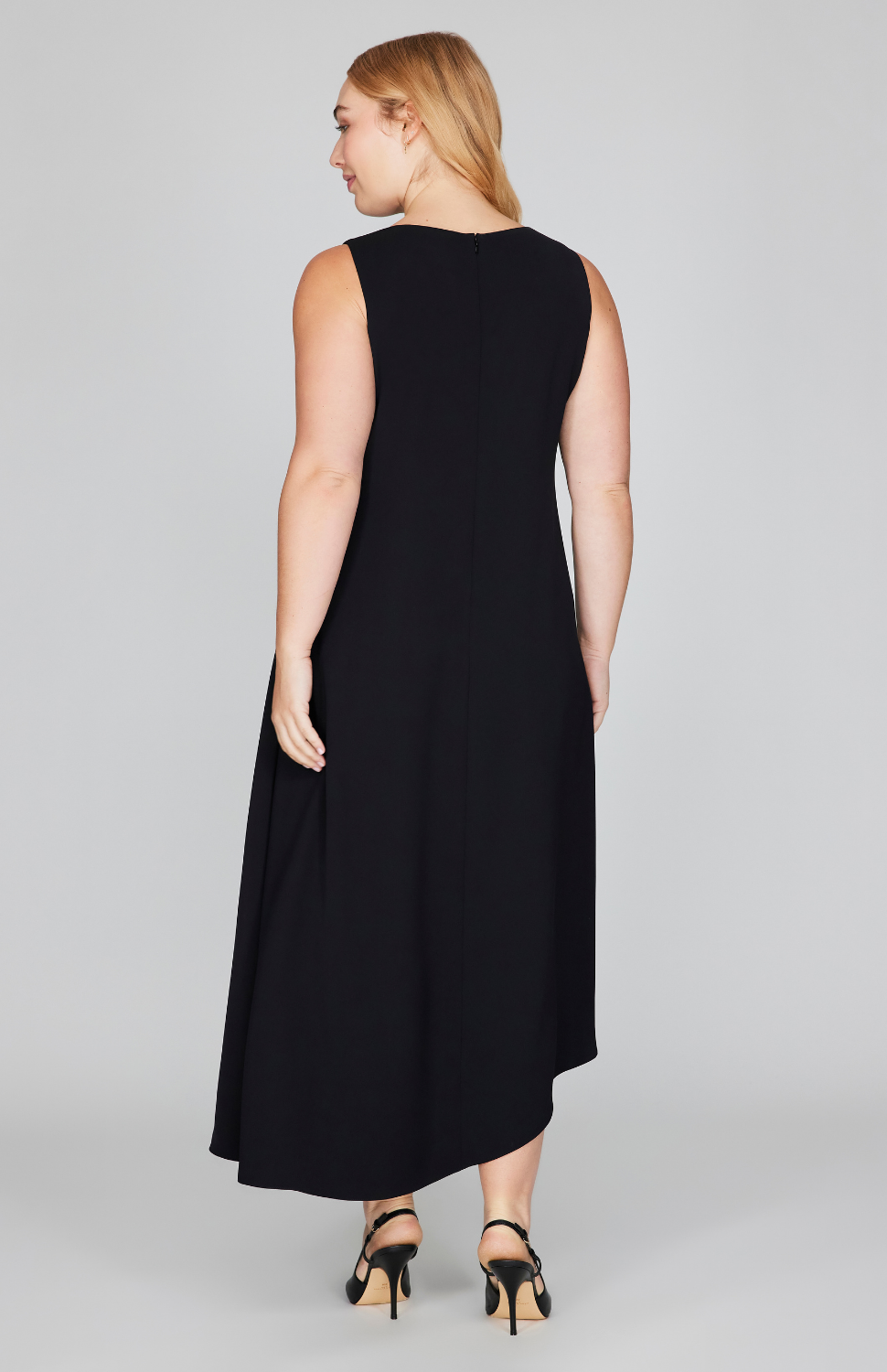 Lustrous Crepe Long Overlap Dress