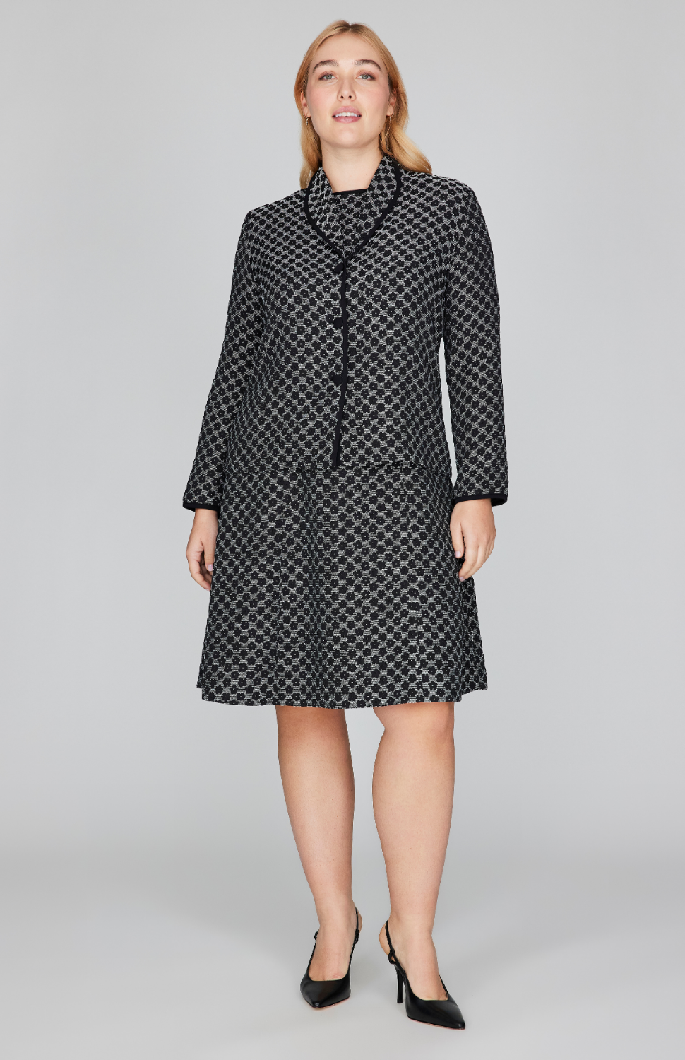 Textured Floral Jacquard Sleeveless Fit & Flare Dress