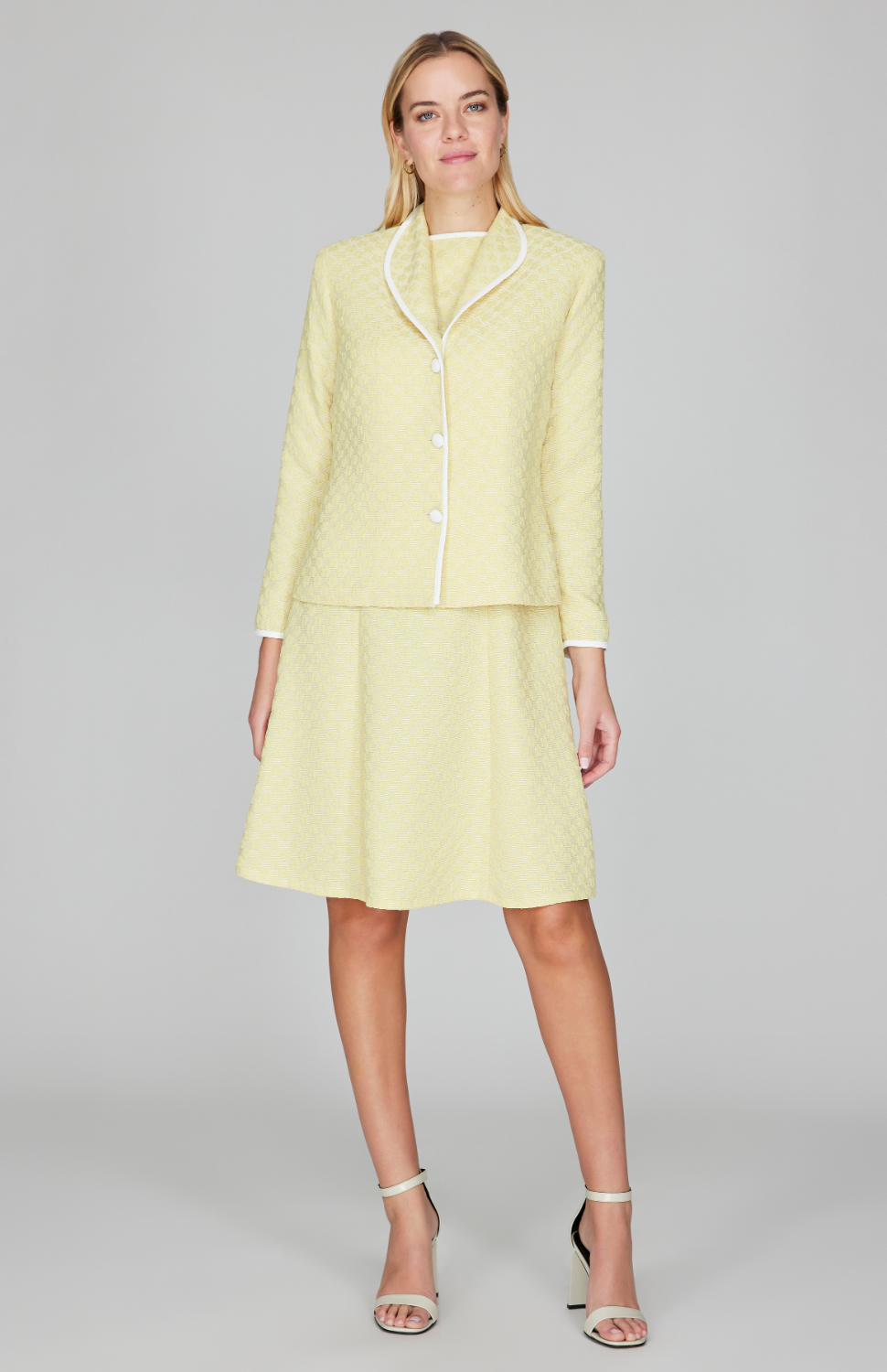 Textured Floral Jacquard Sleeveless Fit & Flare Dress