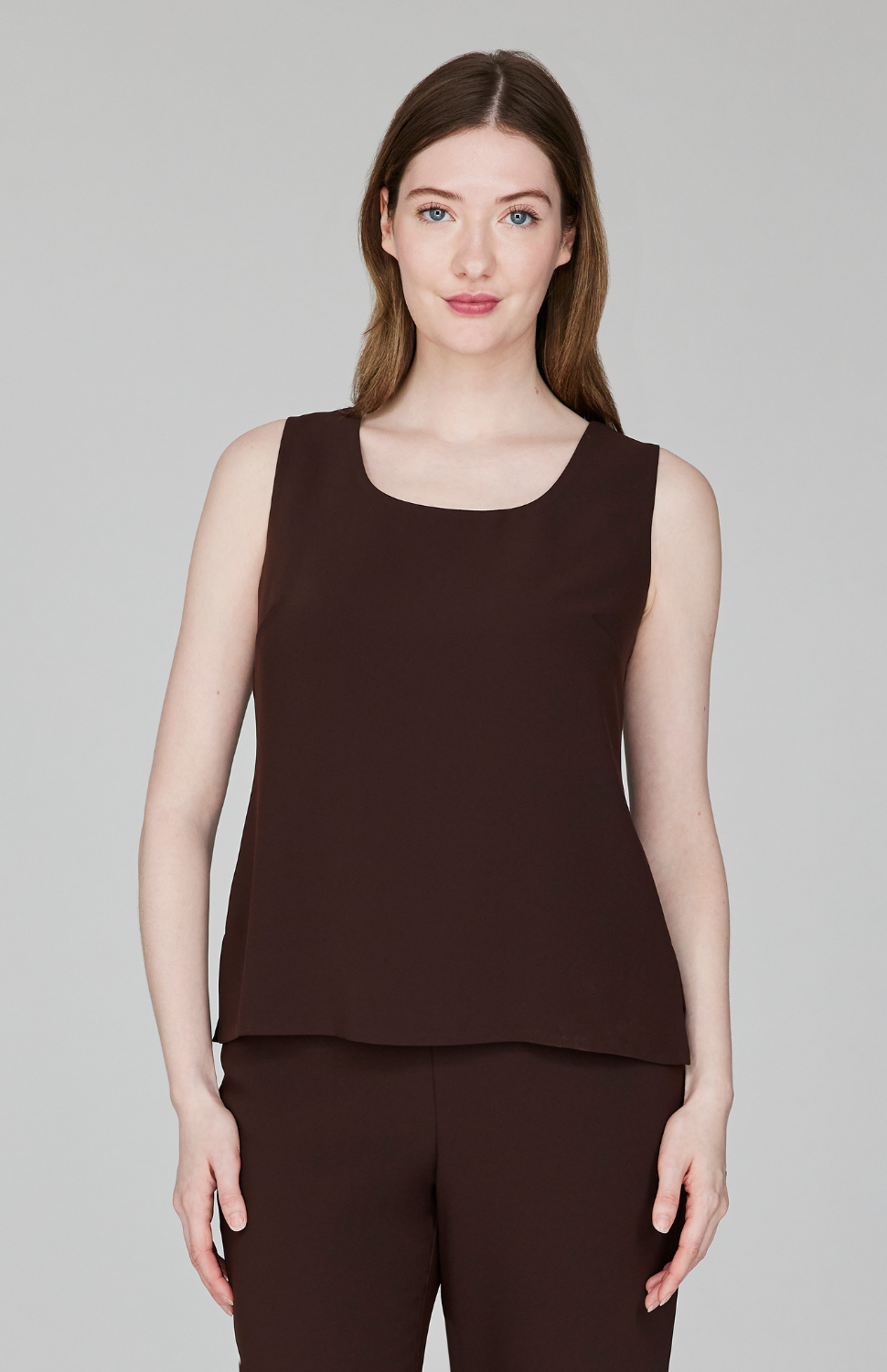 Lustrous Crepe Scoop Neck Tank