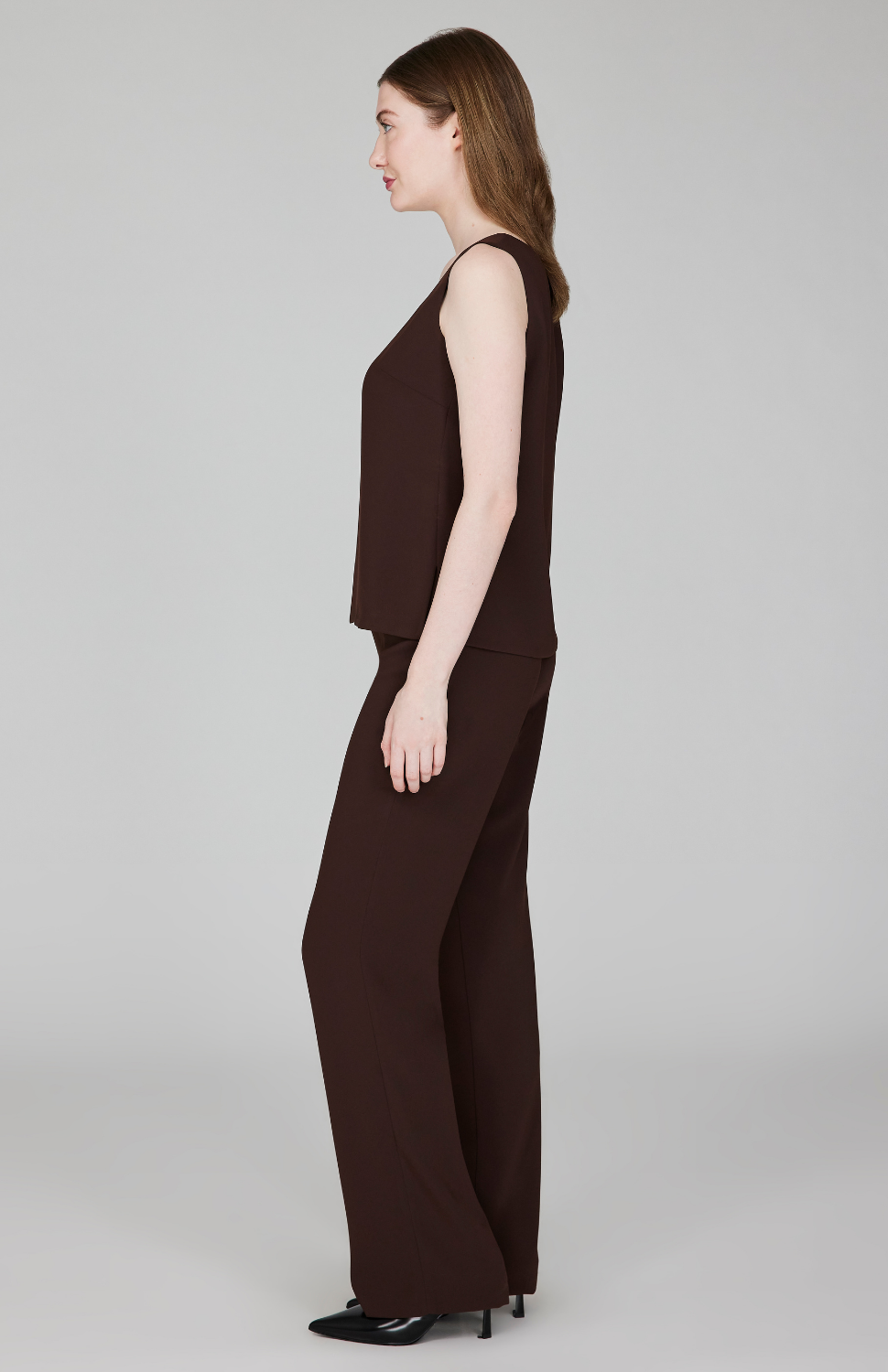 Lustrous Crepe Scoop Neck Tank