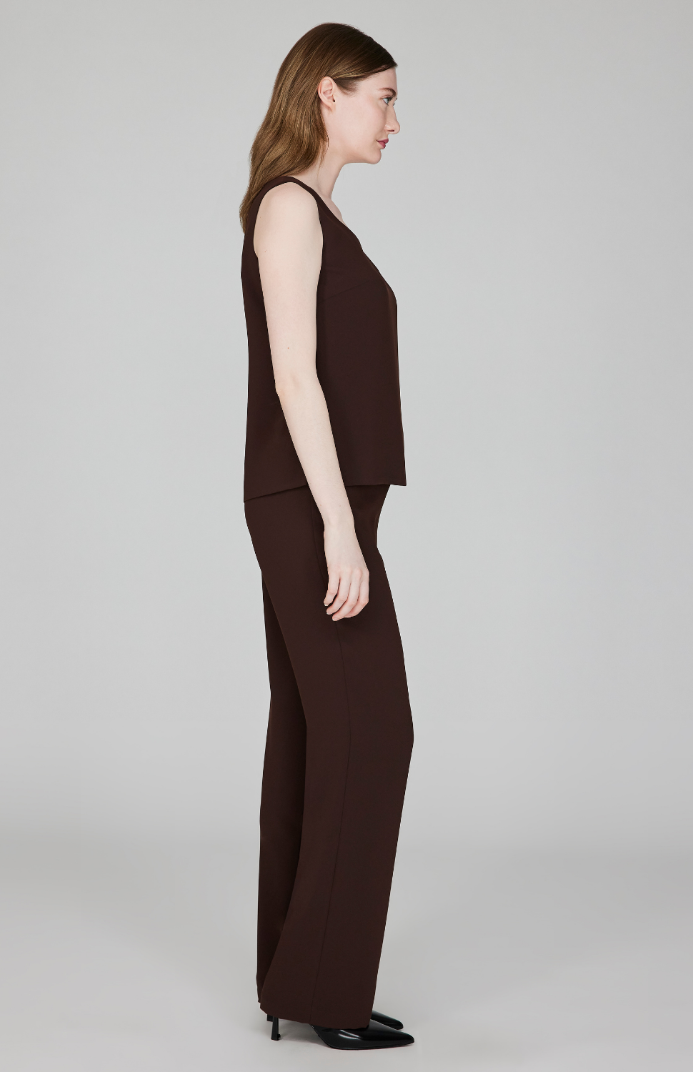 Lustrous Crepe Scoop Neck Tank