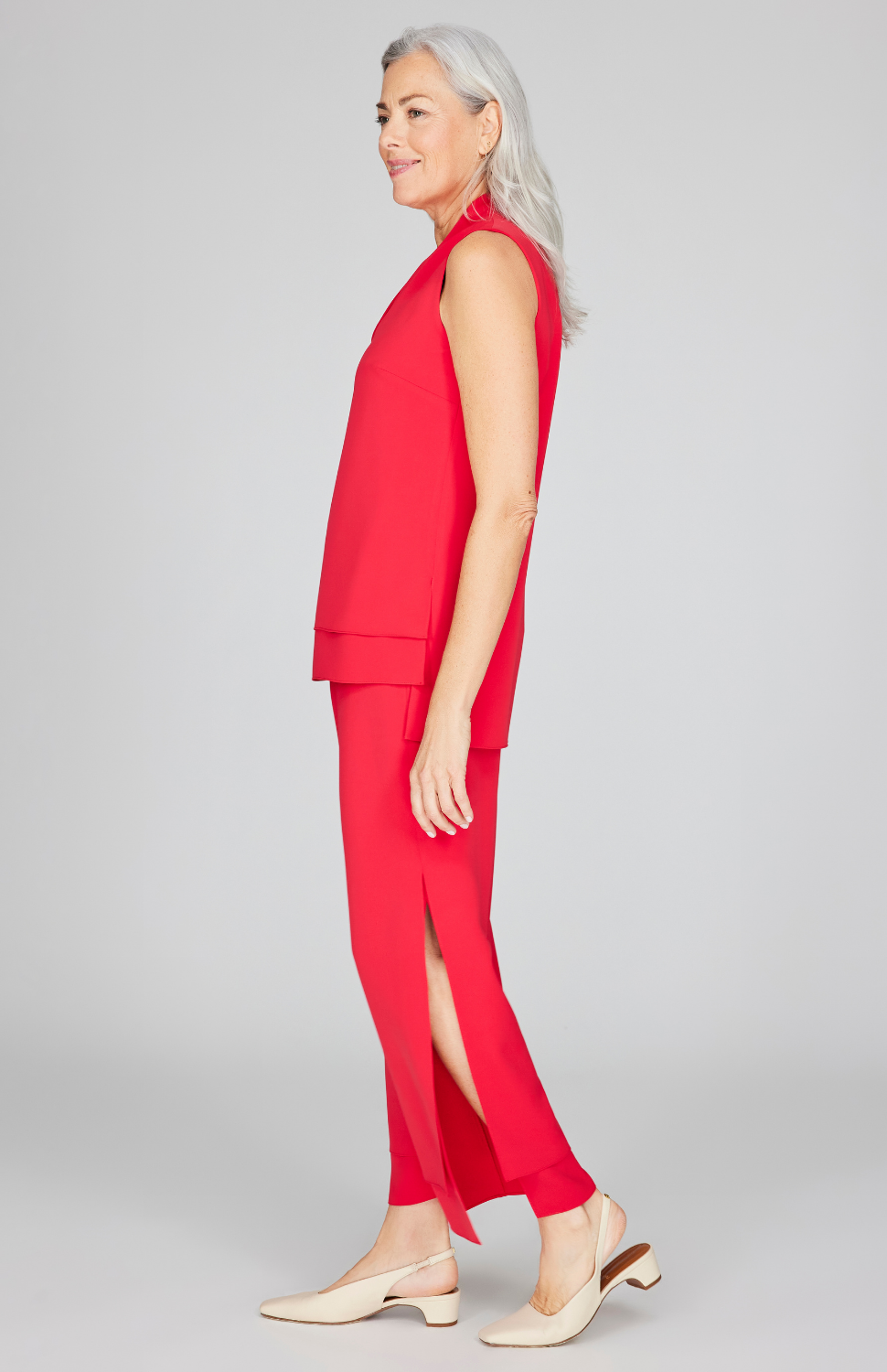 Lustrous Crepe Double Layer Pant
