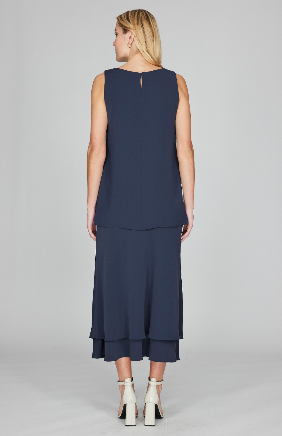 Lustrous Crepe Double Layer Skirt