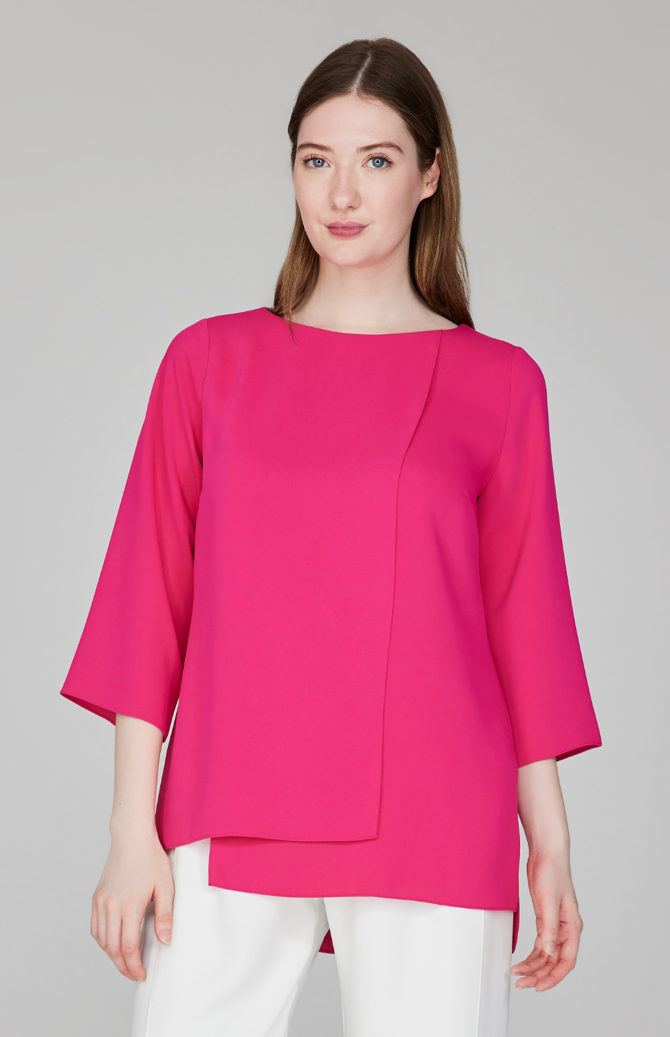Lustrous Crepe Double Layer Tunic