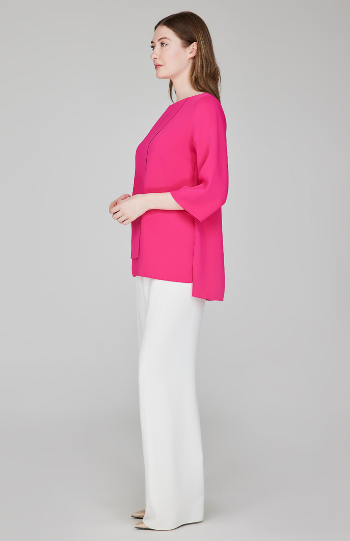 Lustrous Crepe Double Layer Tunic