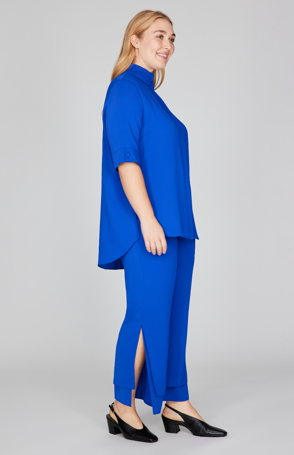 Lustrous Crepe Double Layer Pant