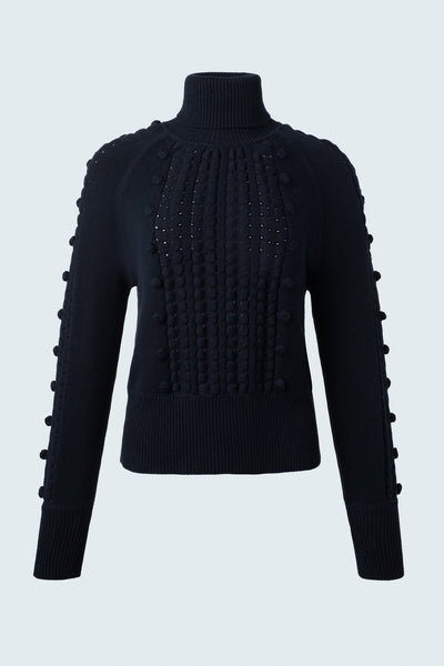 Multi textured long sleeve sweater