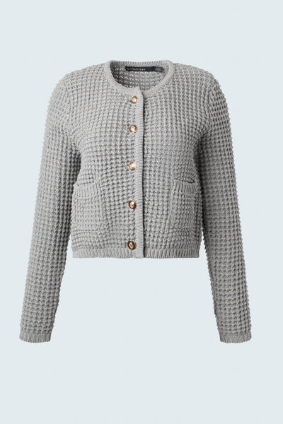 Cropped textured Chanel cardigan