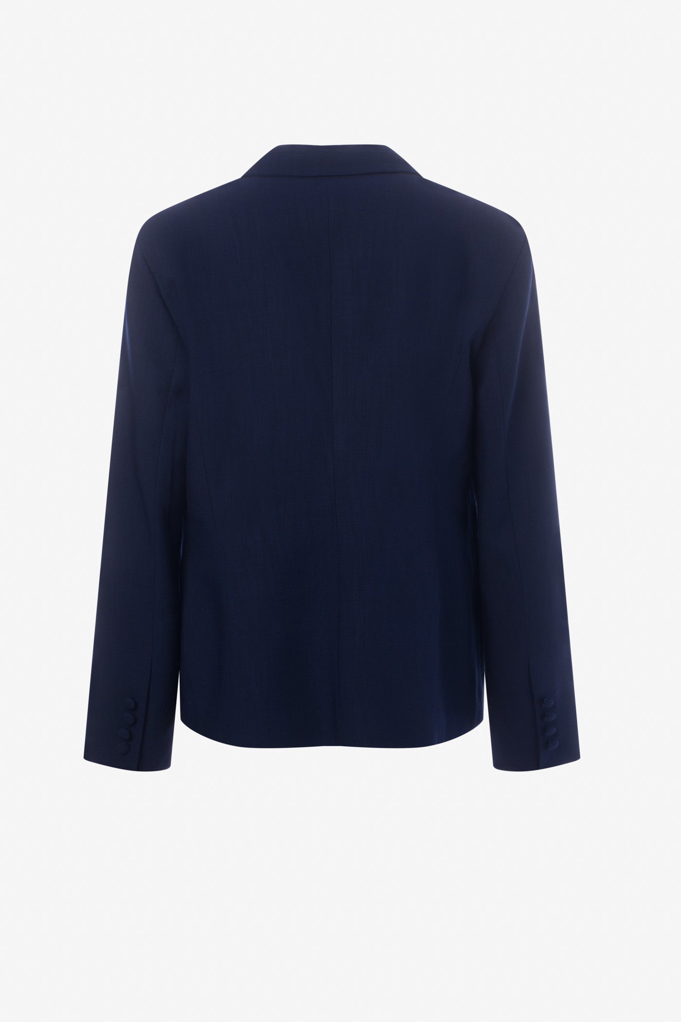 Peak lapel jacket stitched collar detail