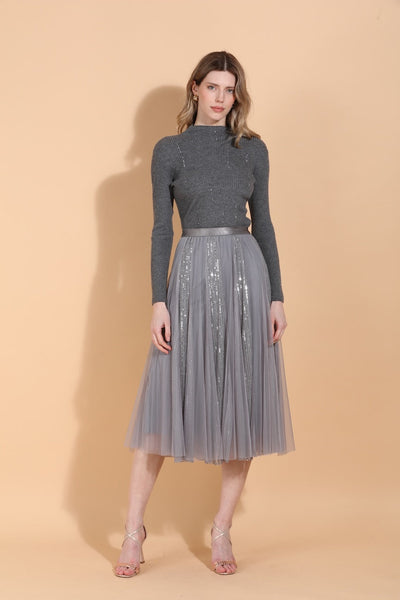 Sequined Tulle Skirt