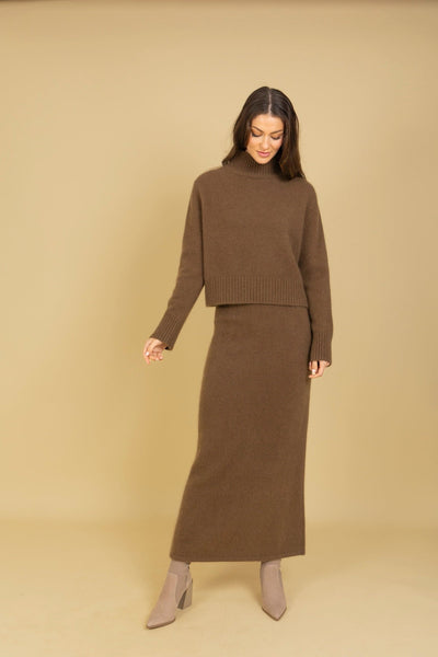 Wool Mohair Blended Maxi Knit Skirt