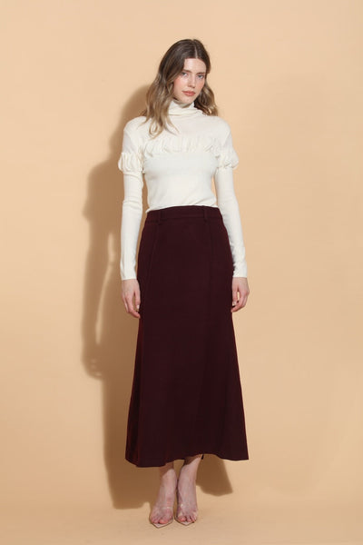 Wool Midi Trumpet Skirt