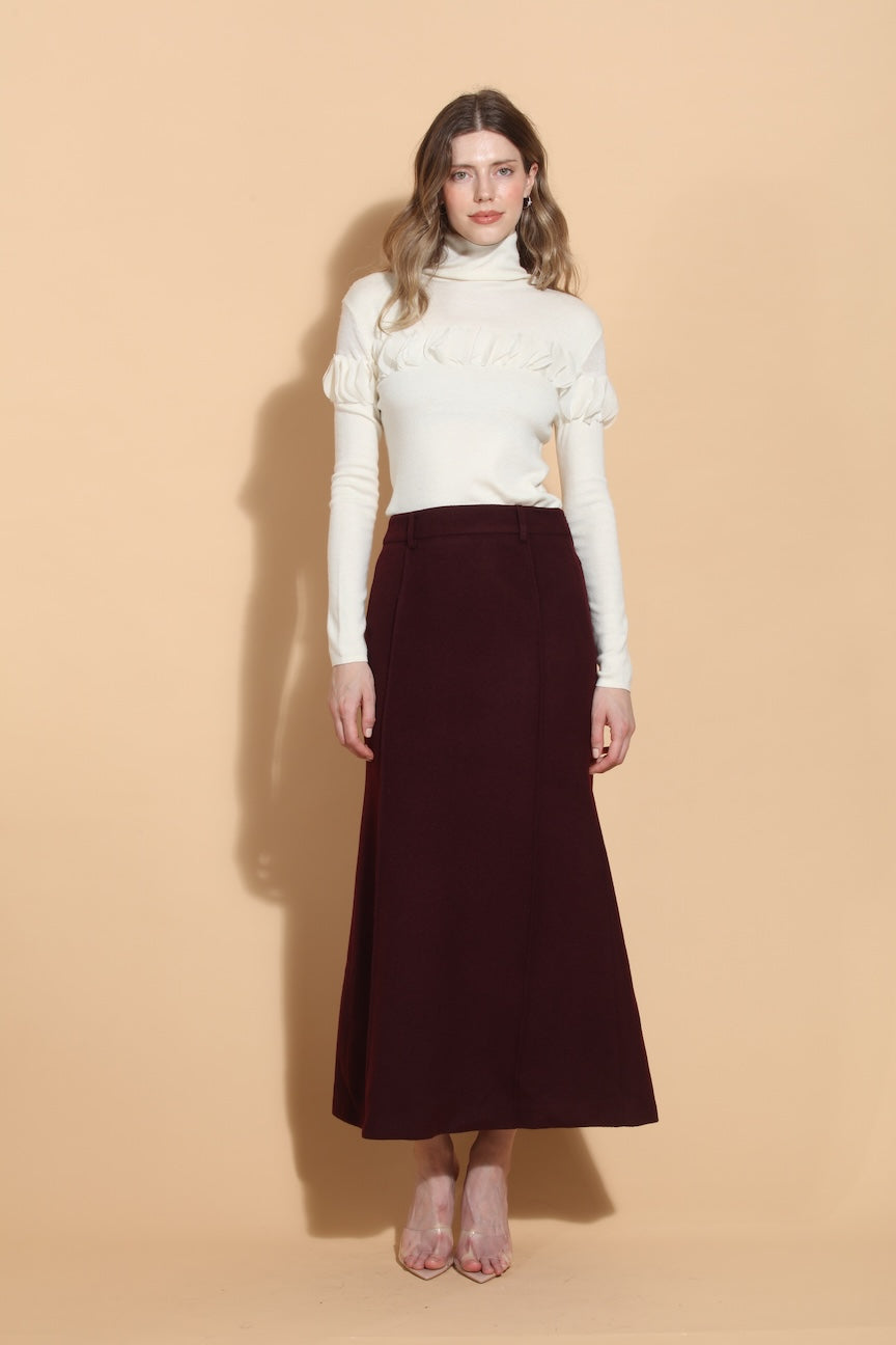 Wool Midi Trumpet Skirt