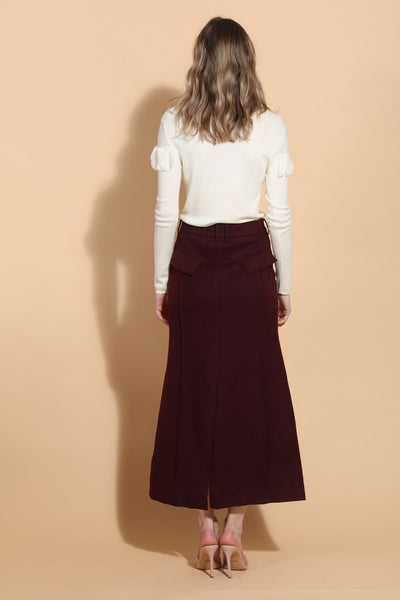 Wool Midi Trumpet Skirt