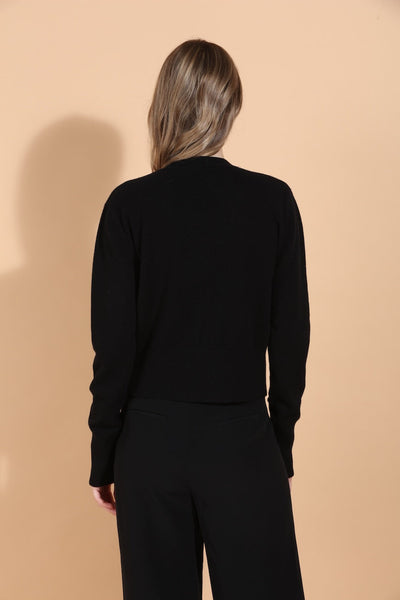 Merino Wool V-Neck Cardigan with Embroidery & Appliqué