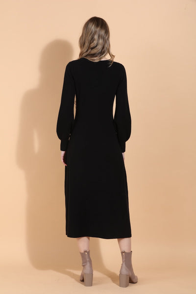 Merino Wool Knit Dress with Embroidery & Appliqué