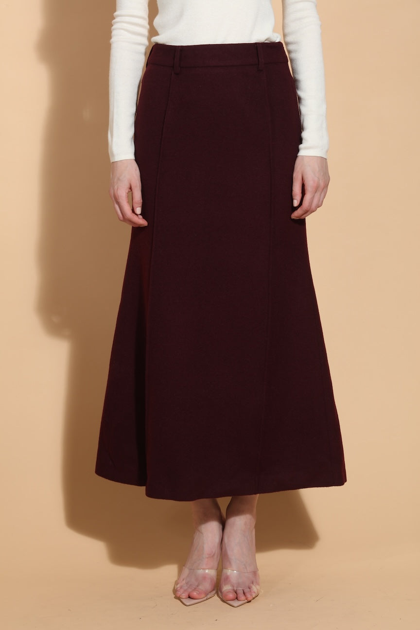 Wool Midi Trumpet Skirt