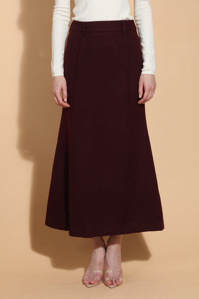 Wool Midi Trumpet Skirt