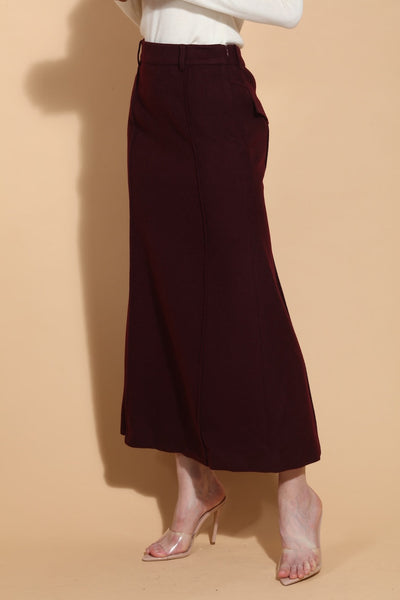 Wool Midi Trumpet Skirt