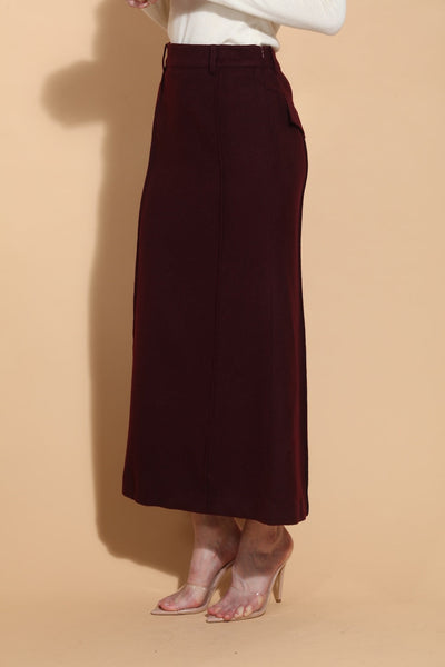 Wool Midi Trumpet Skirt