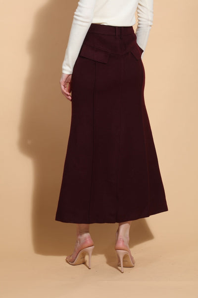 Wool Midi Trumpet Skirt