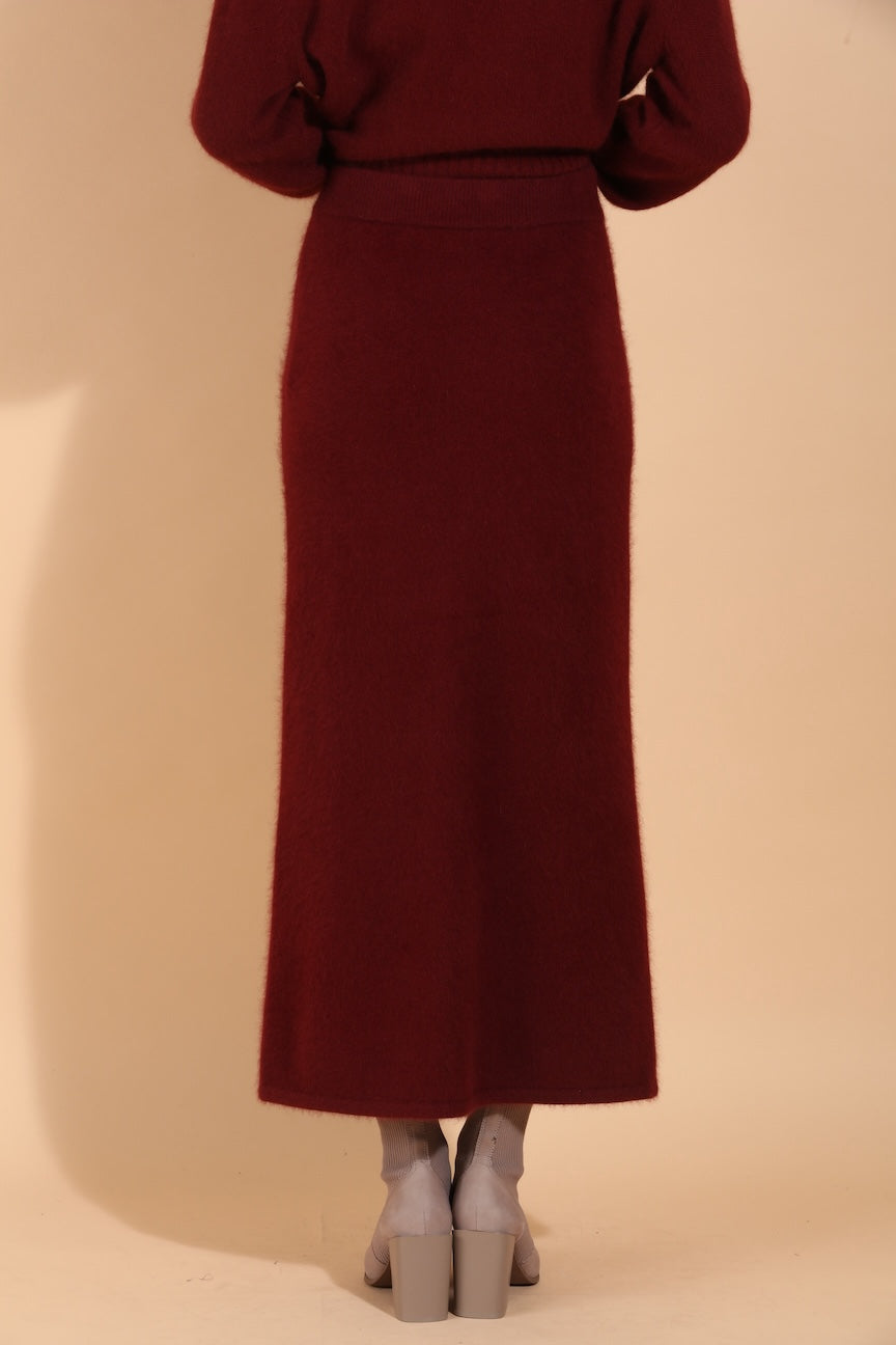 Wool Mohair Blended Maxi Knit Skirt