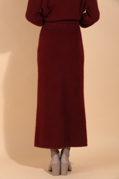 Wool Mohair Blended Maxi Knit Skirt