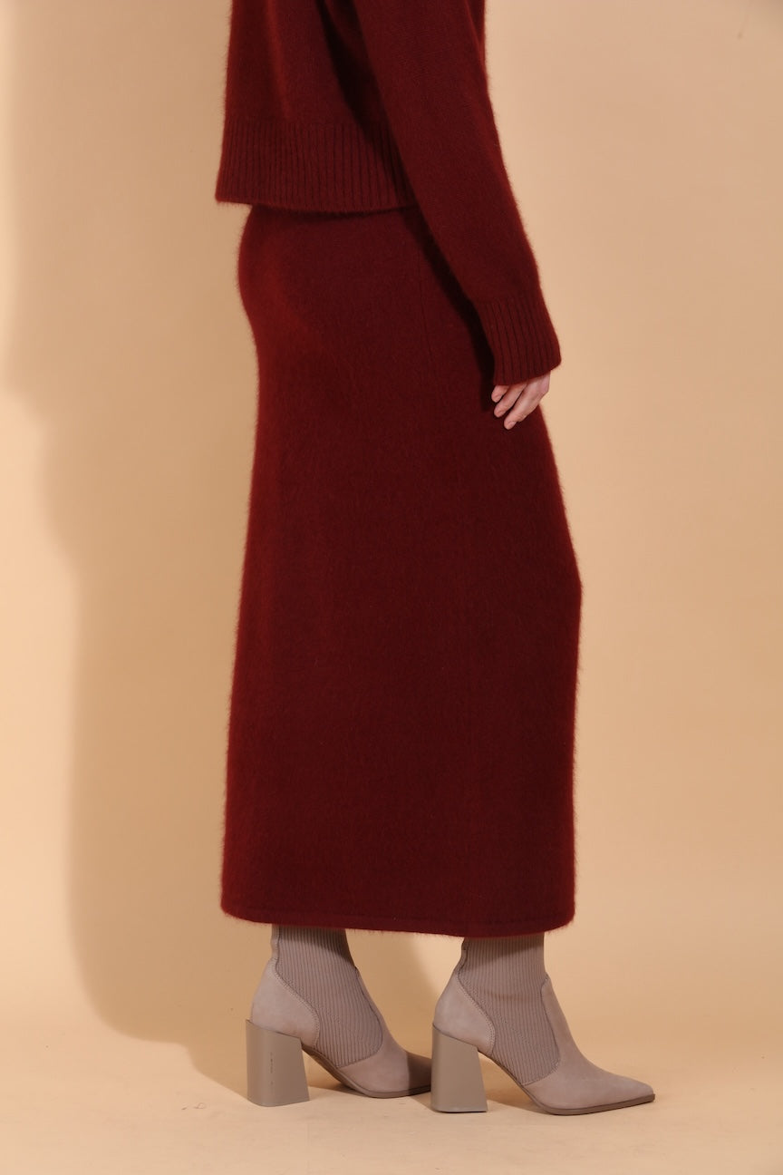 Wool Mohair Blended Maxi Knit Skirt