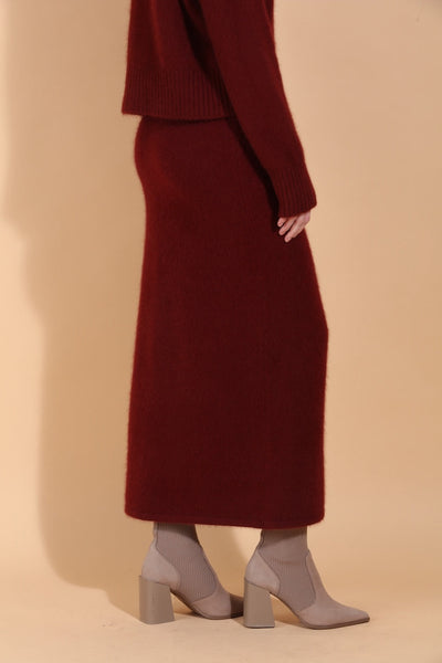 Wool Mohair Blended Maxi Knit Skirt