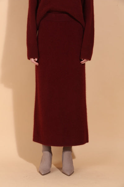 Wool Mohair Blended Maxi Knit Skirt